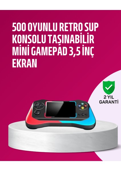 500 Oyunlu 3,5” Elde Taşınabilir Mini Oyun Konsolu – Şarjlı, Tv Bağlantılı