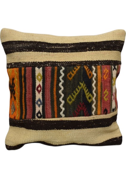 El Dokuma Kırkyama Patchwork Kilim Kırlent Yastık Kılıfı 0193 - Yeni - Çok Renkli fiyatları