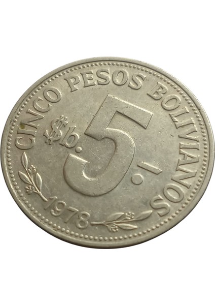 Bolivya 5 Peso Yabancı Madeni Koleksiyon Para Lotu.