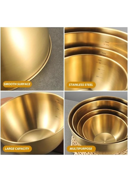 Lüks Gold Çelik Karıştırma Kabı Goldmix 2000 ml (25 Cm) modelleri