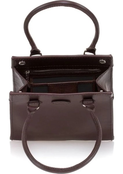 Kadın Handmade Deri Çıt Çıt Kapamalı Logo Detaylı El Ve Omuz Çantası ARMO