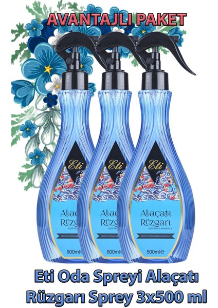 Asfstore Eti Oda Spreyi Alaçatı Rüzgarı Sprey 500 ml 3 Adet