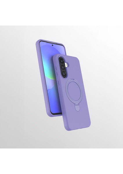 Samsung Galaxy A56 Uyumlu Kılıf Magsafe Şarj Destekli Açılır Standlı Çizilmez Yumuşak Kapak