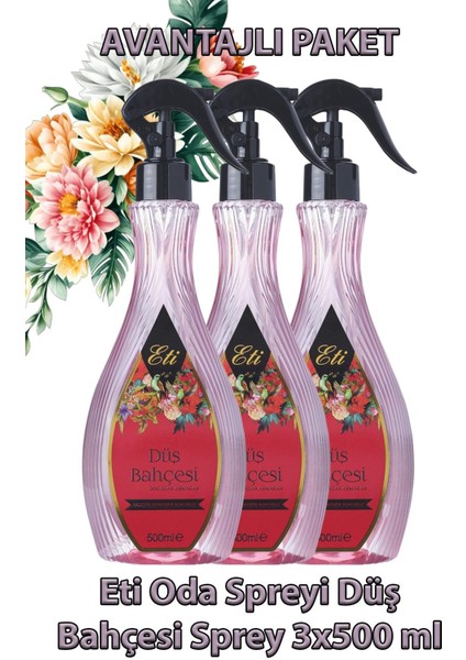 Asfstore Eti Oda Spreyi Düş Bahçesi Sprey 500 ml 3 Adet