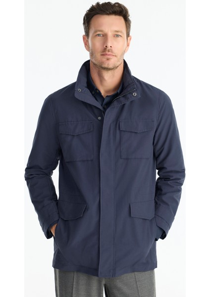 Regular Dik Yaka Uzun Kol Yağmurluk