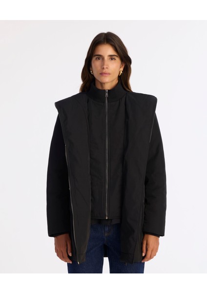 Regular Kapüşonlu Yaka Uzun Kol Pardösü modelleri