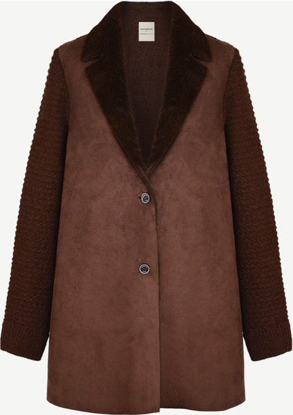 Kürk Detaylı Triko Pardösü