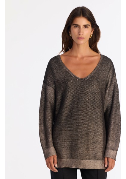 Regular V Yaka Uzun Kol Kazak fiyatları