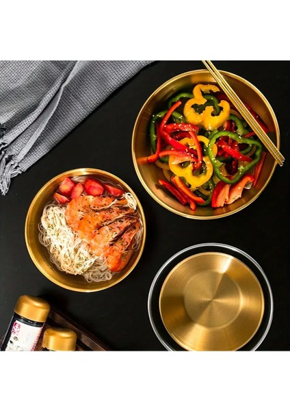 3'lü Gold Paslanmaz Çelik Karıştırma ve Salata Kasesi Çırpma 700-1200-1600 ml modelleri