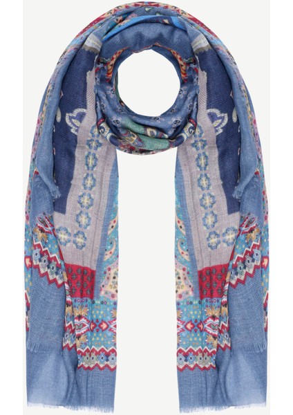 Etnik Desenli Yün Şal