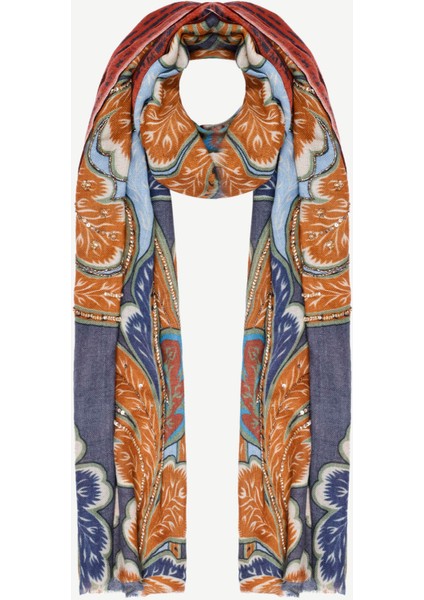 Etnik Desenli Yün Şal