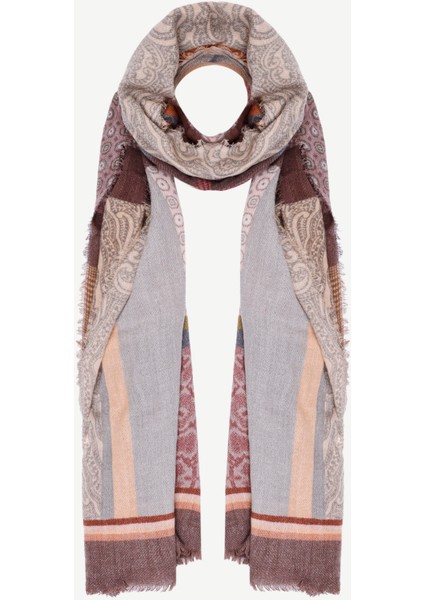 Etnik Desenli Yün Şal