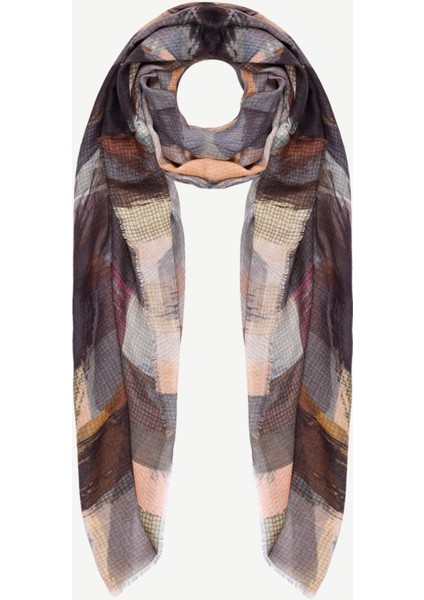 Karışık Desenli Yün Şal