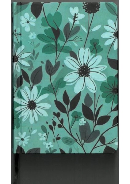 Just 5 Yıllık Zamansız (Tarihsiz) Ajanda 11.5 X16.5 Sert Kapak Çizgili Defter / Turkuaz Garden