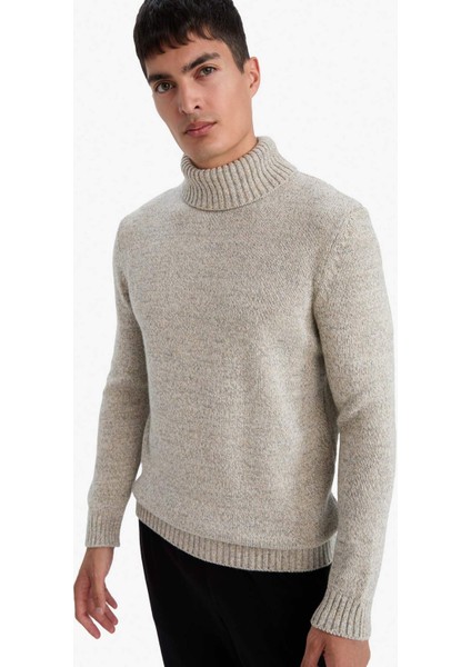 Standart Fit Balıkçı Yaka Triko Kazak F8344AX25WN