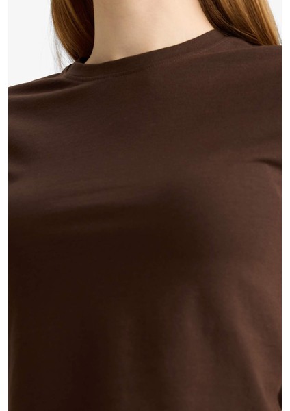 Coool Fitted Crop Basic Düz Kısa Kollu Tişört F8924AX25HS indirimleri