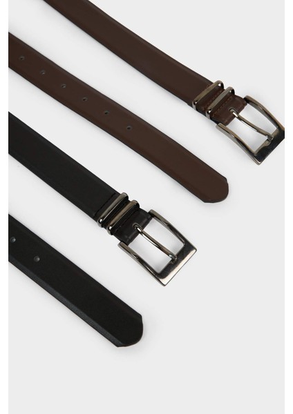 Erkek Dikdörtgen Toka Suni Deri 2'li Klasik Kemer G4443AXNS fiyatları