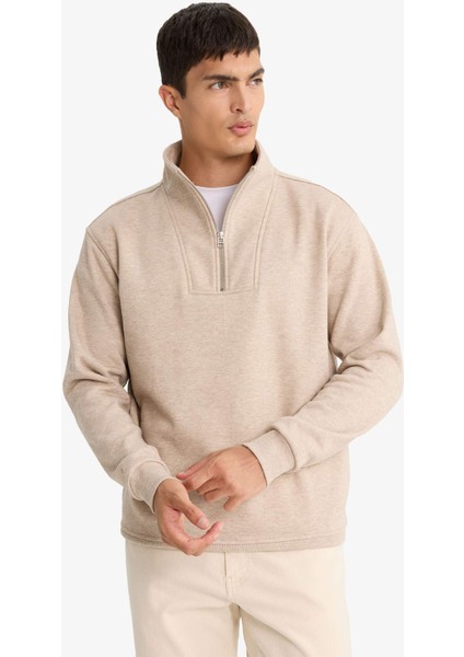 Regular Fit Dik Yaka Yarım Fermuarlı Sweatshirt F4137AX25AU modelleri