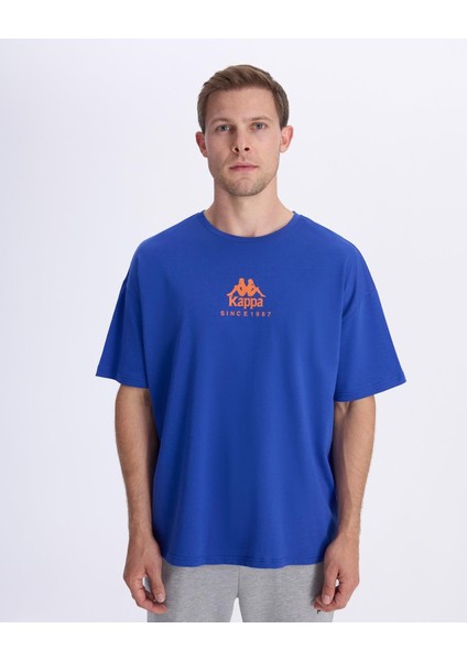 Chibaf Tee Erkek Mavi Oversize Fit Tişört