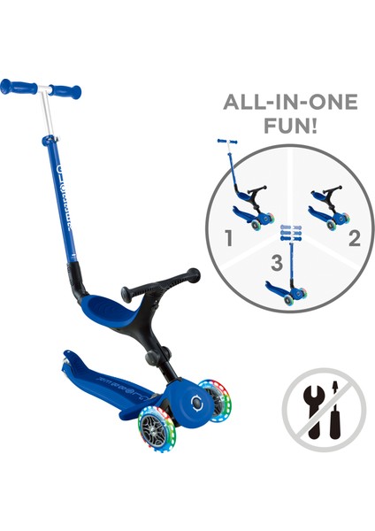Go - Up Aktive Light Katlanabilir Işıklı Scooter - Lacivert