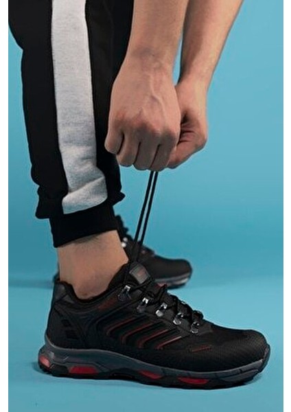 Siyah Kırmızı 3D Rubber Trekking Ayakkabı 00128060