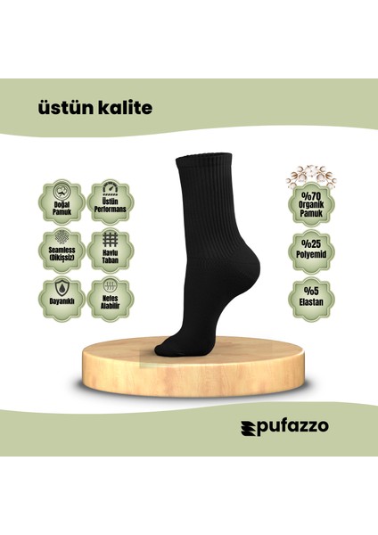 Uniseks Tenis Spor Çorap 3'lü Set - Doğal Pamuk, Dikişsiz, Havlu Taban Soket Çorap fiyatları