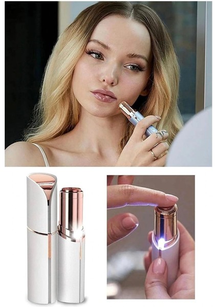 Epilasyon Yüz Çene Işıklı Kıl Tüy Alma Mini Cep Epilasyonu Kadın Mini Traş Makinesi Pilli