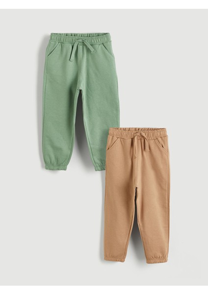 Yeni Sezon Beli Lastikli Erkek Çocuk Jogger Eşofman Altı 2'li