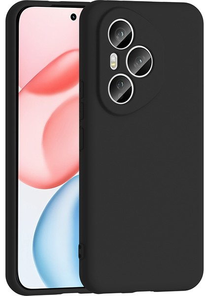 Honor 400 Pro Kılıf Lansman Içi Kadife Kamera Korumalı Mara Silikon Kılıf-Siyah