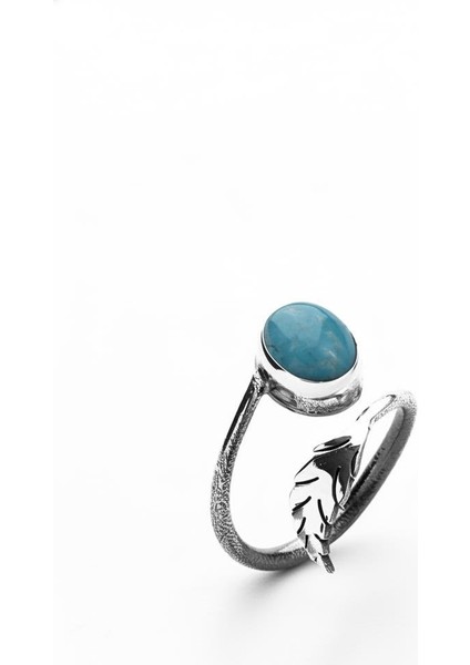 Turkuaz Yaprak Gümüş Yüzük