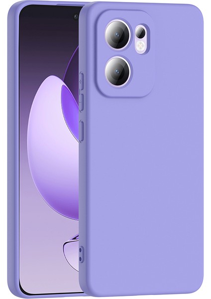 Oppo Reno 13F 5g Kılıf Lansman Içi Kadife Kamera Korumalı Mara Silikon Kılıf-Lila