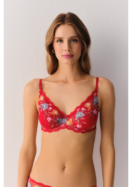 Ethereal Renkli Çiçekli Desteksiz Balenli Sütyen