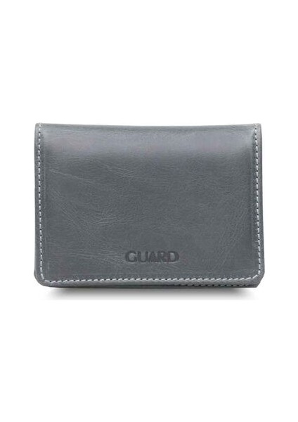 Gri Mıknatıslı ve Kapaklı Mini Boy Hakiki Deri Kartlık Kartvizitlik - GRD251018WT795