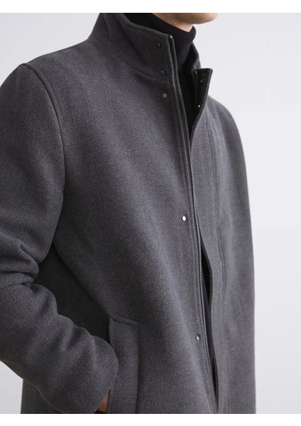 Standart Kalıp Dik Yaka Erkek Kaşe Kaban (W5) modelleri