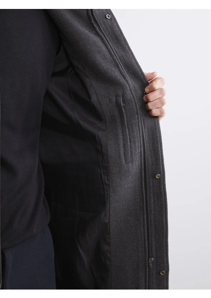 Standart Kalıp Dik Yaka Erkek Kaşe Kaban (W5) fırsatları