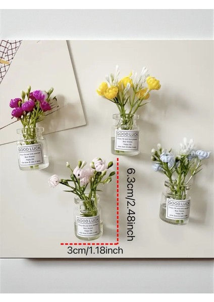 Dekoratif Mini Araba Süsü Sevimli Çiçek Saksıları 4 Adet 6,3 cm x 3 cm fiyatları