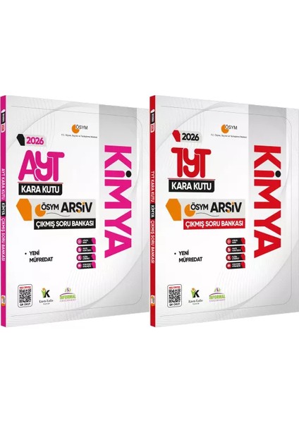 KARAKUTU YAYINLARI 2026 TYT-AYT KİMYA Kara Kutu ÖSYM Çıkmış Soru Havuzu Bankası 2li SET Konu Özetli Dijital Çözümlü