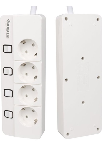 Dörtlü Ayrı Anahtarlı Akım Korumalı Priz 22526 fiyatları