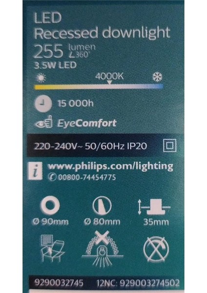 LED Spot 3.5 Watt 4000 K 255 Lümen 929003274502 fırsatları