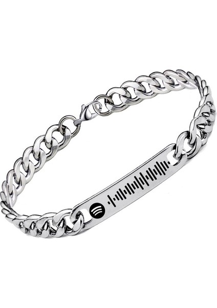 Spotify Şarkı Kodlu Unisex Çelik Bileklik Eşe Sevgiliye Arkadaşa Hediye ACK06ISP