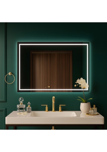 Minimal Çerçeveli LED Işıklı Dikdörtgen Ayna – Modern Banyo & Duvar Aynası fiyatları