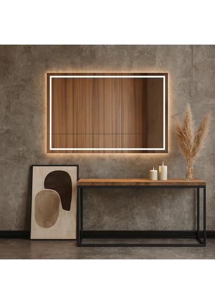 Minimal Çerçeveli LED Işıklı Dikdörtgen Ayna – Modern Banyo & Duvar Aynası