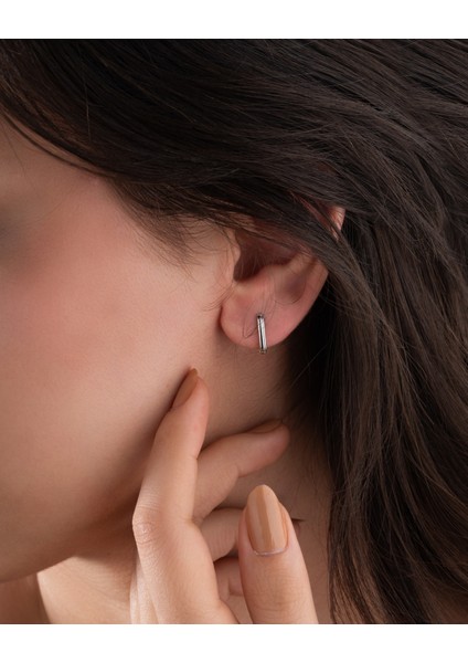 925 Ayar Rodyum Kare Halka Gümüş Küpe (Minimal, Zarif ve Hafif) fiyatları