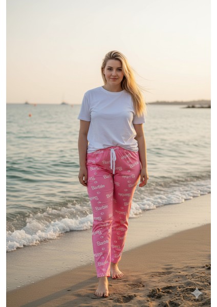 Barbie Yazılı Pijama Alt Uçuk Pembe - BK1000020