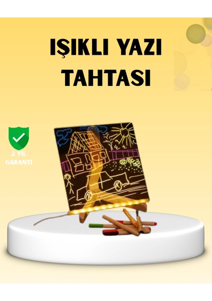 LED Işıklı Akrilik Yazı Tahtası Renkli Kalem Setiyle