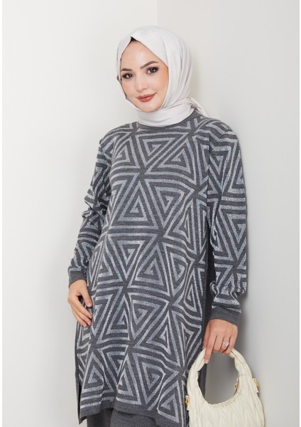 Geometri Simli Desenli Tunik