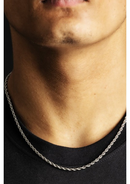 Burgu Halat Erkek Çelik Zincir Kolye ve Bileklik Set b028