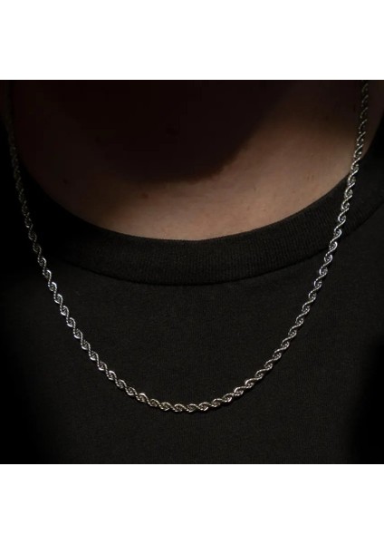 Burgu Halat Erkek Çelik Zincir Kolye ve Bileklik Set b028