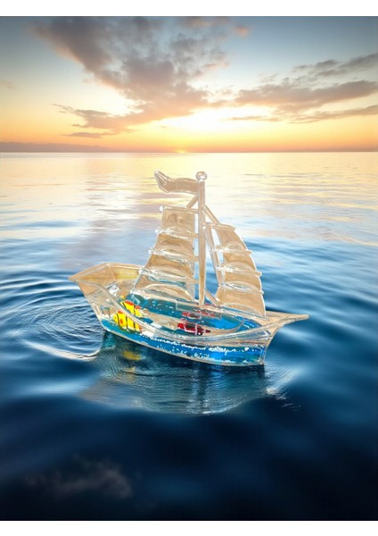 Mistik Deniz Temalı Gemi Sulu Kalemlik – Dekoratif Masaüstü Biblo (14.5 Cm) modelleri