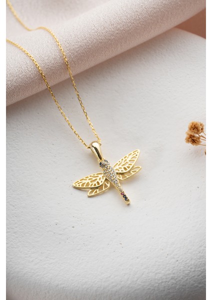 925 Ayar Gümüş Gold Kaplama Yusufçuk Model Kolye modelleri